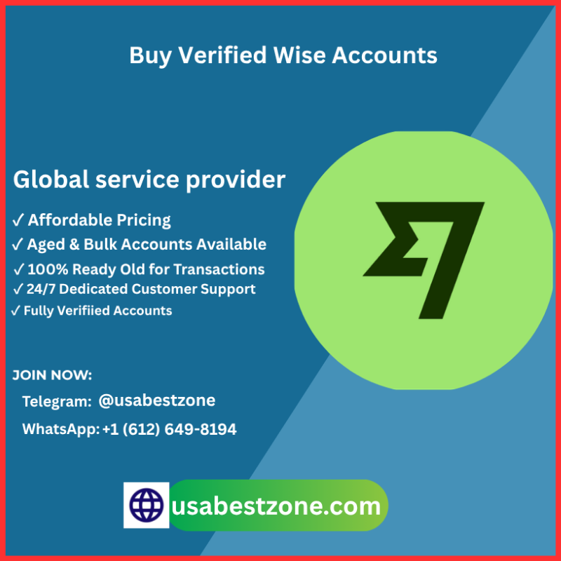 Buy Verified Wise Accounts Looking to buy verified Wise accounts? At usabestzone.com, we've got you covered. A verified Wise account means instant access to international payments, multi-currency support, and zero verification headaches. Perfect for freelancers, e-commerce sellers, and businesses that need reliable transactions fast. We deliver secure, fully verified accounts with genuine details and dedicated customer support. No long waits, no stress — just smooth global banking at your fingertips. Ready to simplify your finances? Head to usabestzone.com today and grab your verified Wise account with confidence. Our Wise Account Features- ➤ Wise account associated with Email and password. ➤ Email access associated with the Wise account. ➤ Verified account with photo ID ➤ Card verified. ➤ Bank verified. ➤ Provided Date of Birth. ➤ Full SSN Provided. ➤ Bank Statement copy. ➤ 15 15-day replacement systems. ➤ USA, UK, CAN, AUS, KHM, COL, DEU, other countries. Transfer Wise (Accounts in each country have separate prices). ➤24/7 Support: Dedicated help whenever you need it.